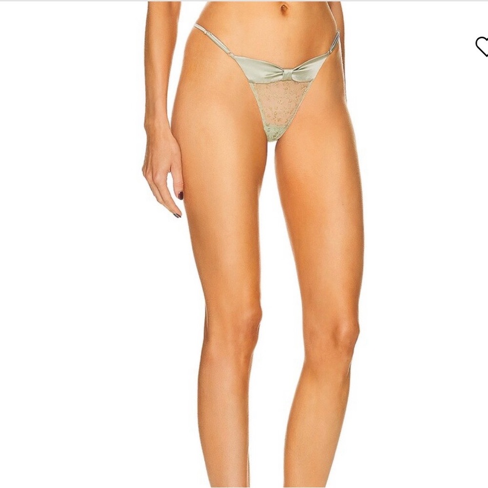 NWT Kiki de Montparnasse Cecile Thong in Sage Large Panties Underwear reg $135 - Picture 2 of 8